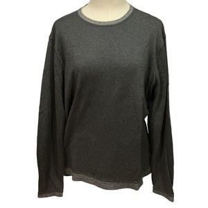 Tommy Bahama‎ Men’s Gray Cotton Cashmere Elbow Patch Crew Neck Sweater Size XL